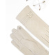Светло-бежевые перчатки с вставками на манжетах