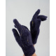 Сині утеплені рукавички зі стразами