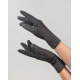 Темно-сірі однотонні рукавички з еко-замші на хутрі