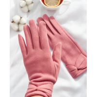 Розовые перчатки на меху