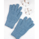 Голубые однотонные теплые перчатки