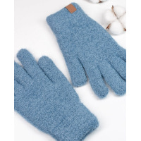 Блакитні однотонні теплі рукавички