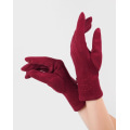 Утепленные фиолетовые перчатки из эко-замши