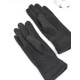 Серые утепленные перчатки с пуговицами на манжетах