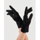 Черные замшевые комбинированные перчатки на меху