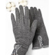 Темно-сірі рукавички на хутрі з виточкою