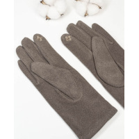 Светло-коричневые однотонные перчатки из кашемира