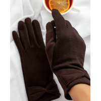Темно-коричневые перчатки на меху