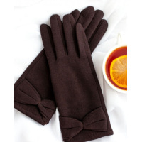 Темно-коричневые перчатки на меху