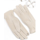 Світло-бежеві кашемірові рукавички з жниваркою