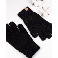 Чорні однотонні теплі рукавички