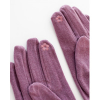 Сиреневые кашемировые перчатки на резинках