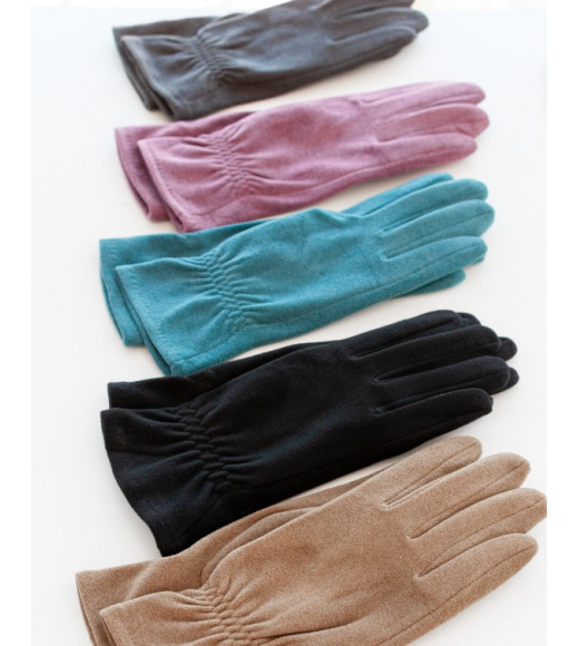 Сиреневые кашемировые перчатки на резинках