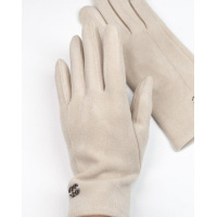 Светло-бежевые кашемировые перчатки с вставкой