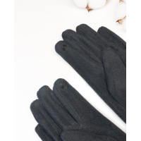 Сірі рукавички із вставками на манжетах