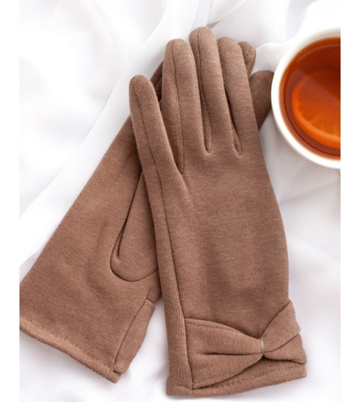 Коричневые перчатки на меху