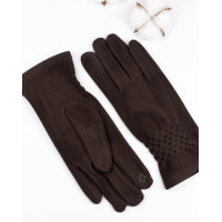 Коричневі кашемірові рукавички з жниваркою