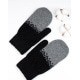 Чорні вовняні рукавиці з темно-сірою вставкою