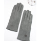 Світло-сірі кашемірові рукавички із вставкою