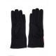 Чорні комбіновані рукавички із замші та картатій вставкою