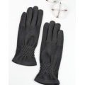 Сірі кашемірові рукавички з жниваркою
