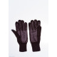 Коричневые шерстяные демисезонные перчатки с вставками из эко-кожи
