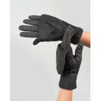 Сірі комбіновані рукавички-рукавиці