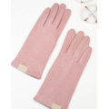 Рожеві однотонні рукавички з кашеміру