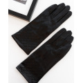 Чорні рукавички із еко-шкіри