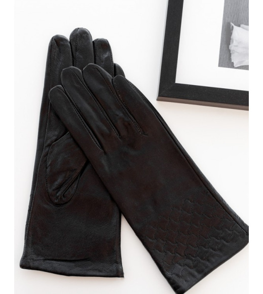 Черные перчатки из эко-кожи