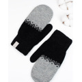 Чорно-сірі вовняні рукавиці