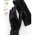 Черные кашемировые перчатки на резинках