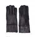 Чорні грубі шкіряні рукавиці