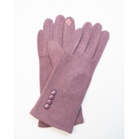 Сиреневые утепленные перчатки из эко-замши