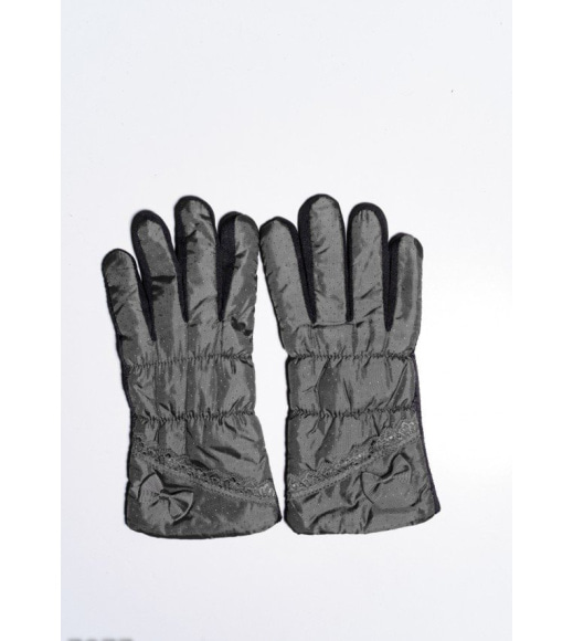 Серые теплые перчатки с антискользящим покрытием