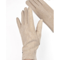 Бежеві кашемірові рукавички із вставкою