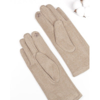 Бежевые кашемировые перчатки с вставкой