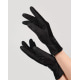 Чорні замшеві теплі рукавички з фактурною вставкою