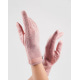 Розовые комбинированные перчатки с фактурной вставкой