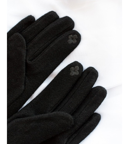 Чорні рукавички з нашивками на манжетах