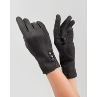 Темно-серые утепленные перчатки из эко-замши