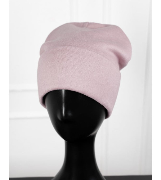 Розовая шапка из трикотажа