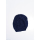 Синяя однотонная шерстяная шапка на манжете