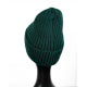 Зеленая однотонная вязанная шапка бини