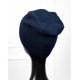 Темно-синя вовняна шапка на флісі