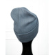 Светло-синяя трикотажная шапка бини