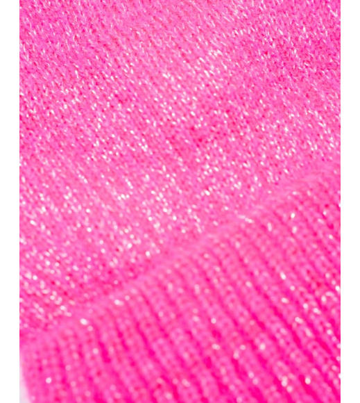 Розовая шерстяная шапка на флисе