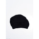 Черная вязаная демисезонная шапка с эластичным манжетом