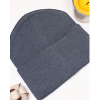 Темно-серая трикотажная шапка бини