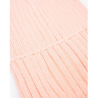 Персиковая однотонная шапка бини